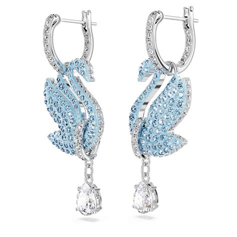 swarovski swan drop earrings.